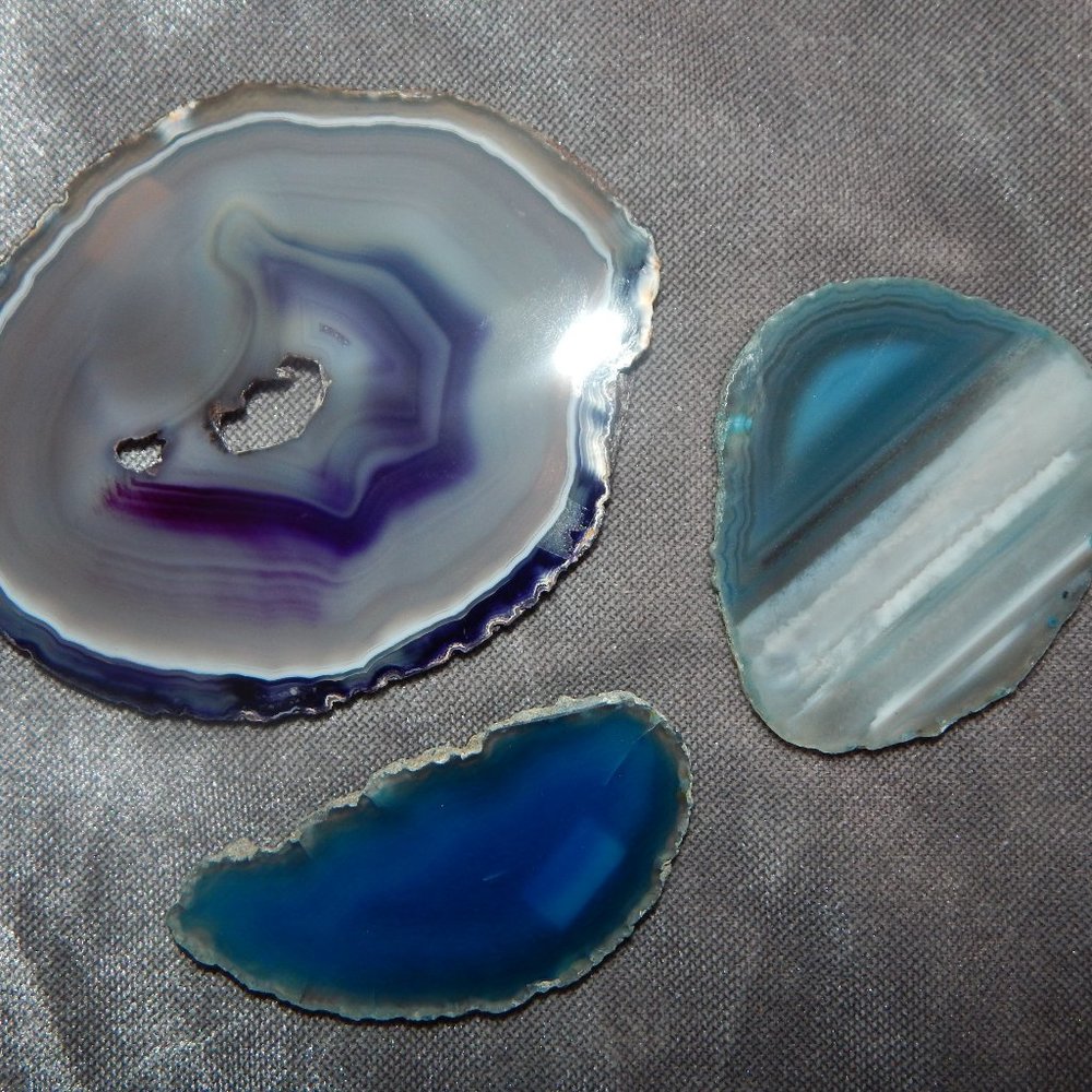 Set of Polished Brazilian Agate Slices